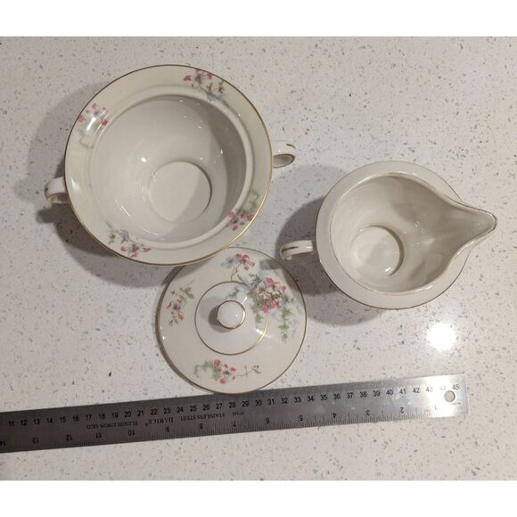 Vintage Theodore Haviland Apple Blossom Cream Sugar Set - Picture 4 of 16